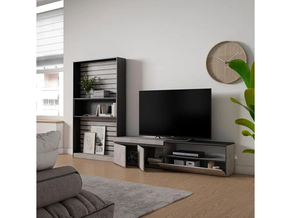 Meubels voor woonkamer, 310x186x35cm, Voor tv's tot 80", TV-Tafel, Cement Skraut Home