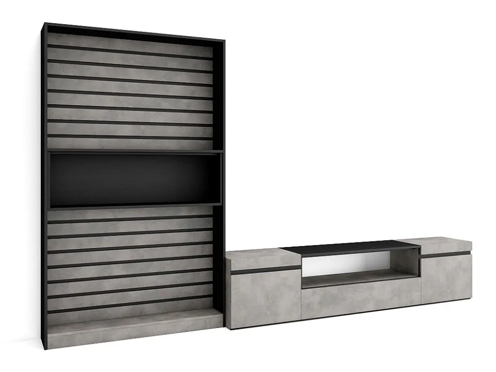 Meubels voor woonkamer, 310x186x35cm, Voor tv's tot 80", TV-Tafel, Cement Skraut Home