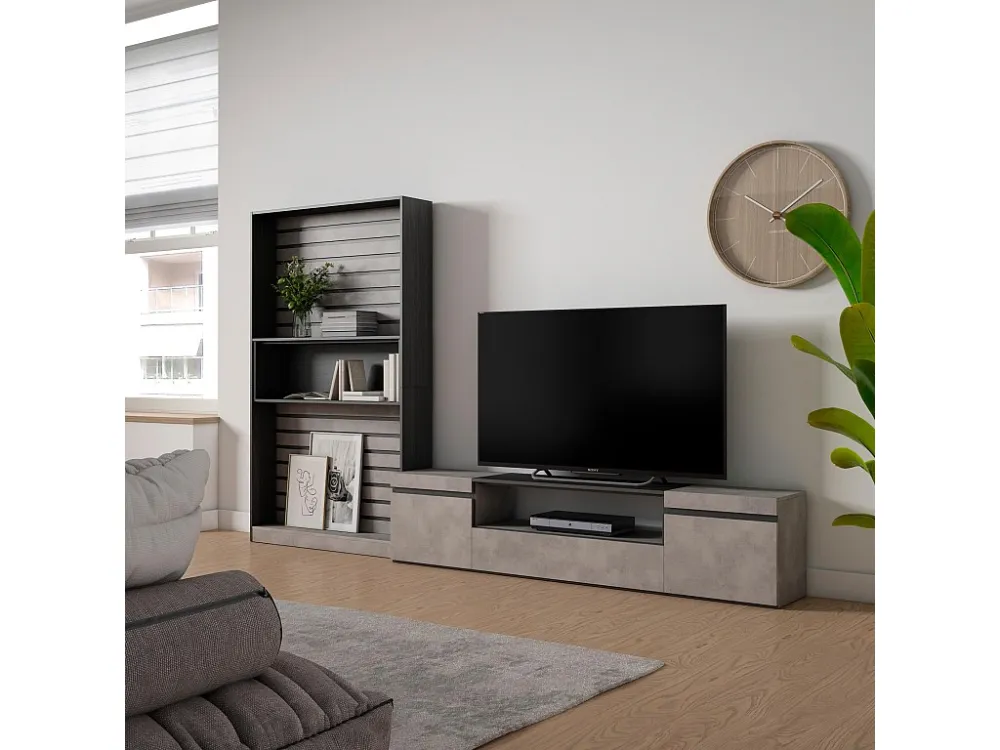 Meubels voor woonkamer, 310x186x35cm, Voor tv's tot 80", TV-Tafel, Cement Skraut Home