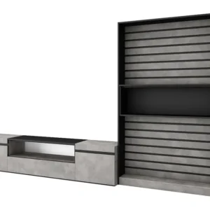 Meubels voor woonkamer, 310x186x35cm, Voor tv's tot 80", TV-Tafel, Cement Skraut Home