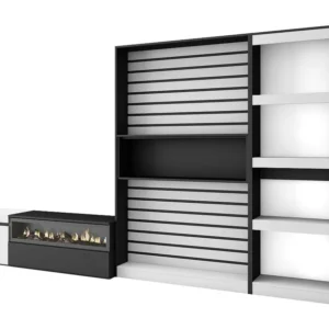 Meubels voor woonkamer, 320x186x35cm, Elektrische haard, Wit en Zwart Skraut Home