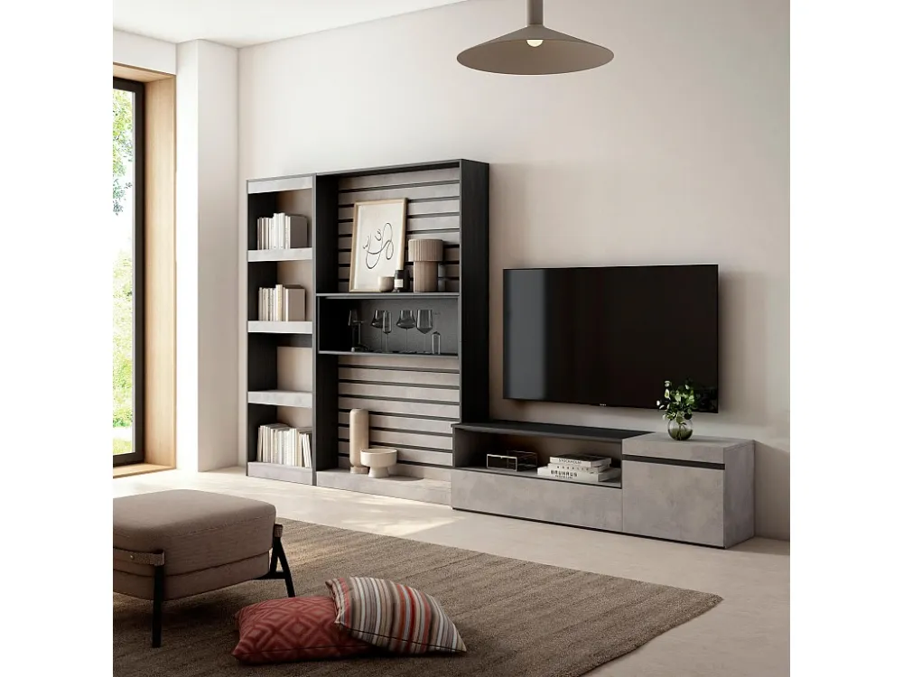 Meubels voor woonkamer, 320x186x35cm, TV-Tafel, Cement Skraut Home