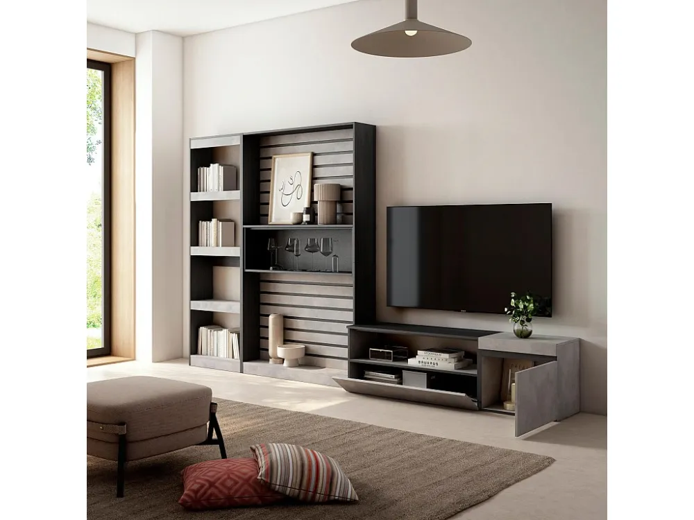 Meubels voor woonkamer, 320x186x35cm, TV-Tafel, Cement Skraut Home