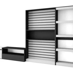 Meubels voor woonkamer, 320x186x35cm, TV-Tafel, Wit en Zwart Skraut Home