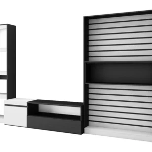 Meubels voor woonkamer, 320x186x35cm, TV-Tafel, Wit en Zwart Skraut Home