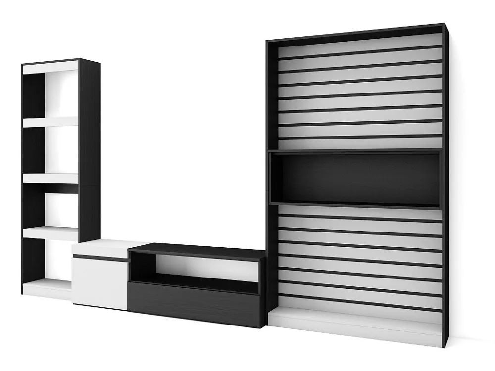 Meubels voor woonkamer, 320x186x35cm, TV-Tafel, Wit en Zwart Skraut Home