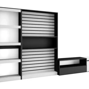 Meubels voor woonkamer, 320x186x35cm, TV-Tafel, Wit en Zwart Skraut Home