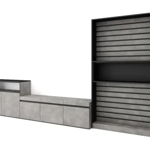Meubels voor woonkamer, 360x186x35cm, Voor tv's tot 65", TV-Tafel, Cement Skraut Home