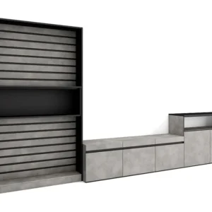 Meubels voor woonkamer, 360x186x35cm, Voor tv's tot 65", TV-Tafel, Cement Skraut Home