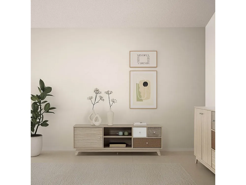 TV-meubel Maia met 1 deur en 3 lades meerdere kleuren VS Venta-stock