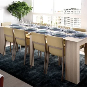 Uittrekbare sidetable tafel ONEGA - 10 couverts - 4 verlengstukken - Eiken