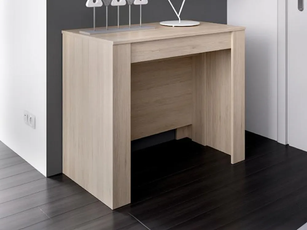Uittrekbare sidetable tafel ONEGA - 10 couverts - 4 verlengstukken - Eiken