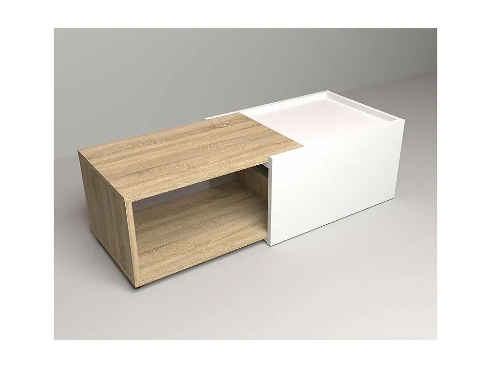 Uitschuifbare salontafel met schuiflade L74-125 cm - Slide Calicosy