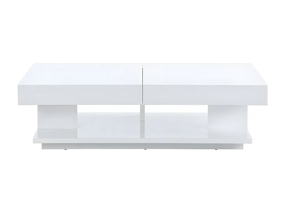 Salontafel ARAMIS met opbergruimte - Wit gelakt MDF