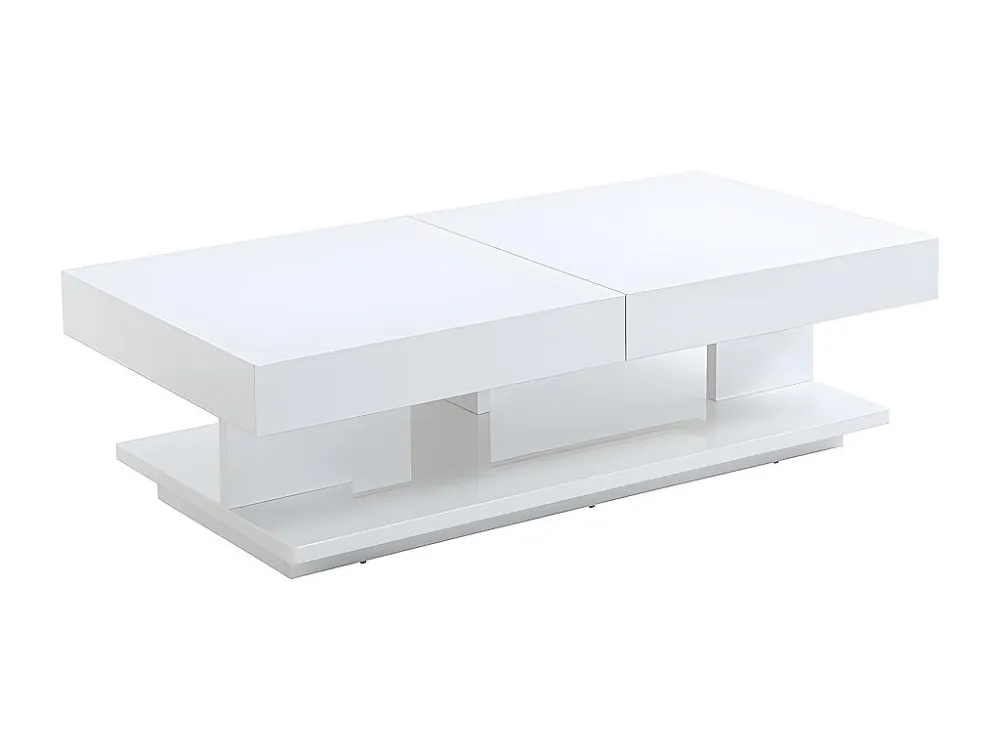 Salontafel ARAMIS met opbergruimte - Wit gelakt MDF