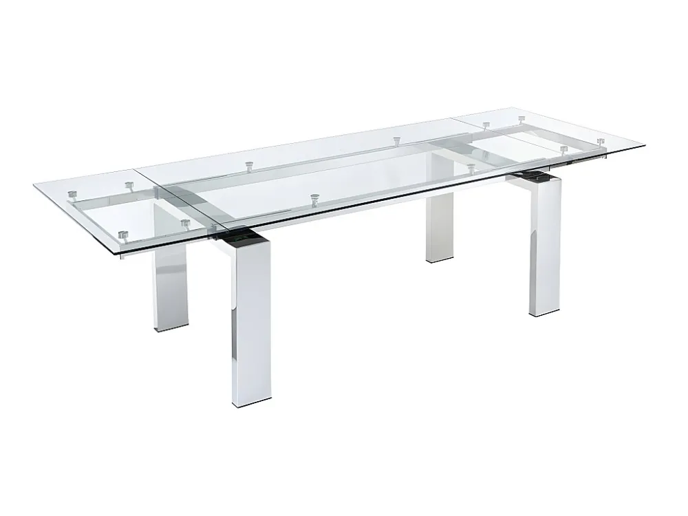 Set eettafel LUBANA + 4 stoelen MUSE - Chroom & antraciet - Koop nu eenvoudig en goedkoop