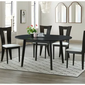 Set tafel + 4 stoelen TIFFANY - Massief beukenhout wengé