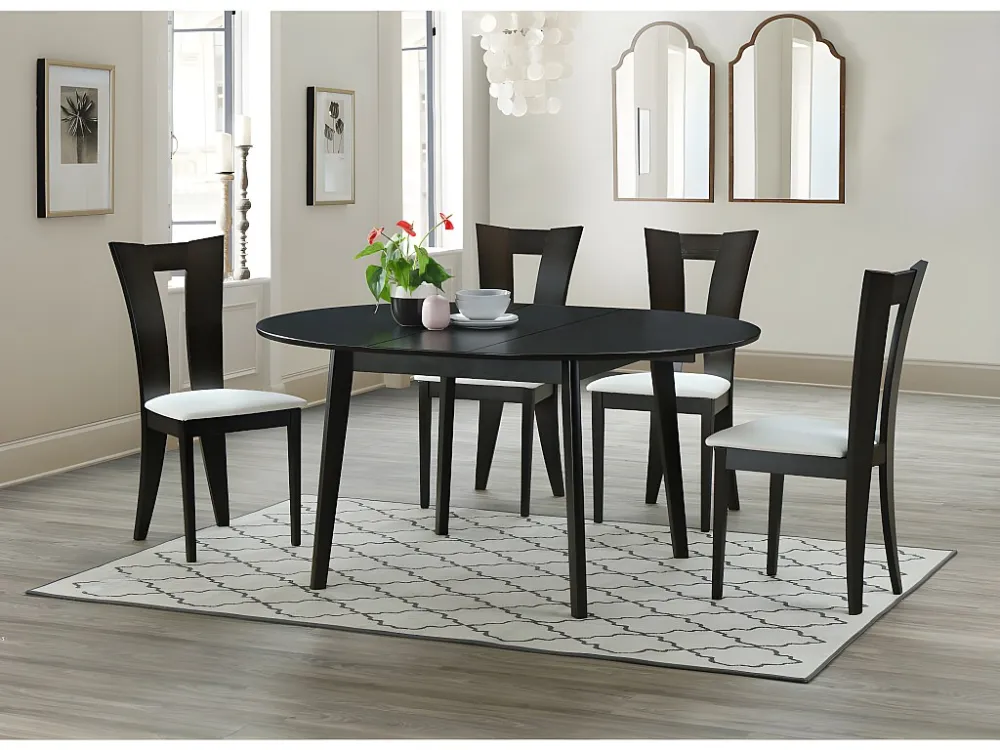 Set tafel + 4 stoelen TIFFANY - Massief beukenhout wengé