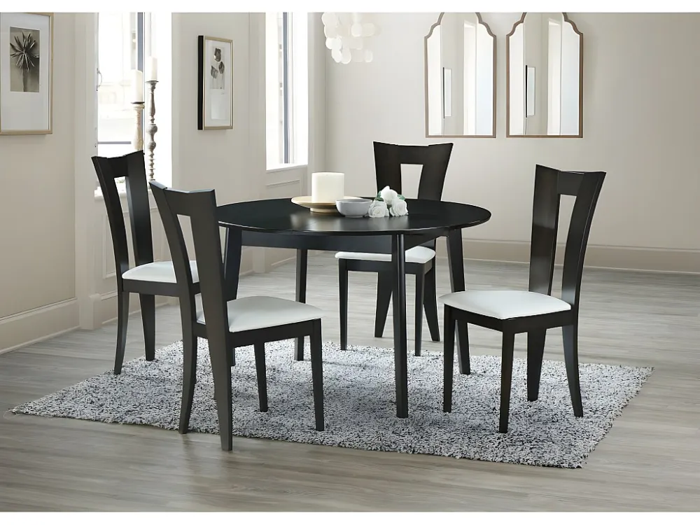 Set tafel + 4 stoelen TIFFANY - Massief beukenhout wengé