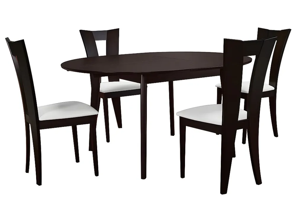 Set tafel + 4 stoelen TIFFANY - Massief beukenhout wengé