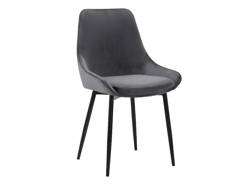 Tafelset ALBINA + 4 stoelen MASURIE - Antraciet - Koop nu eenvoudig en goedkoop online