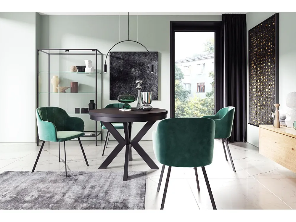 Eetkamertafel EDDER DT120 120x196x76 Zwart