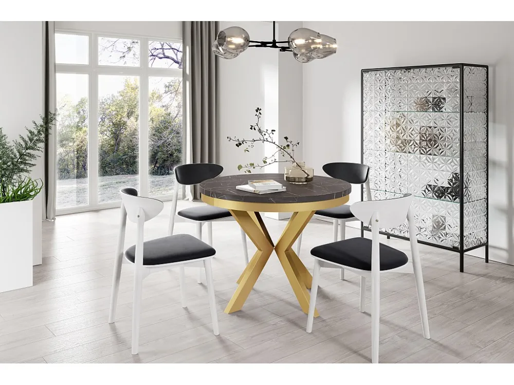 Eetkamertafel EDDER DT90 90x166x76 Zwart