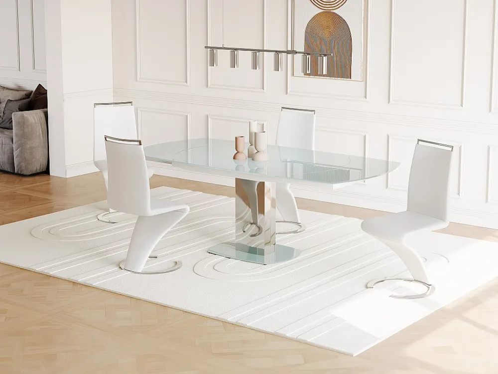 Eettafel TALICIA uitschuifbaar - 6 tot 8 personen - wit