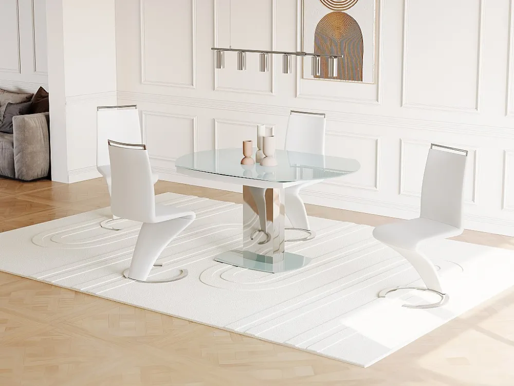 Eettafel TALICIA uitschuifbaar - 6 tot 8 personen - wit