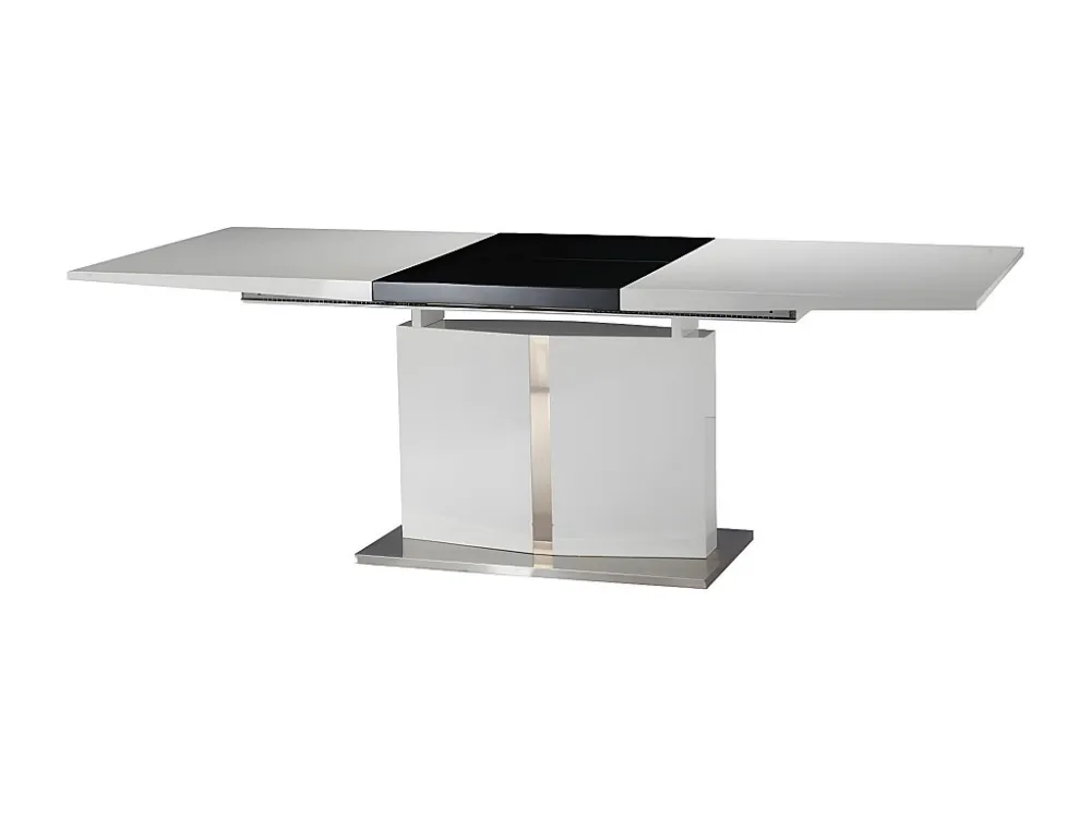 Eettafel TRINITY - Uitschuifbaar - Roestvrij staal - zwart & wit