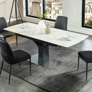 Uitschuifbare eettafel - Keramiek en gehard glas COLBY Maison Céphy