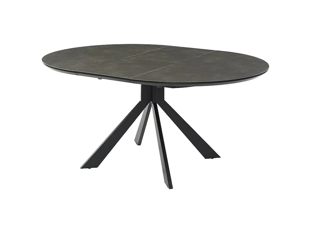 Uitschuifbare eettafel - 4-6 plaatsen - Keramiek en Metaal - Antraciet. CLARA Maison Céphy