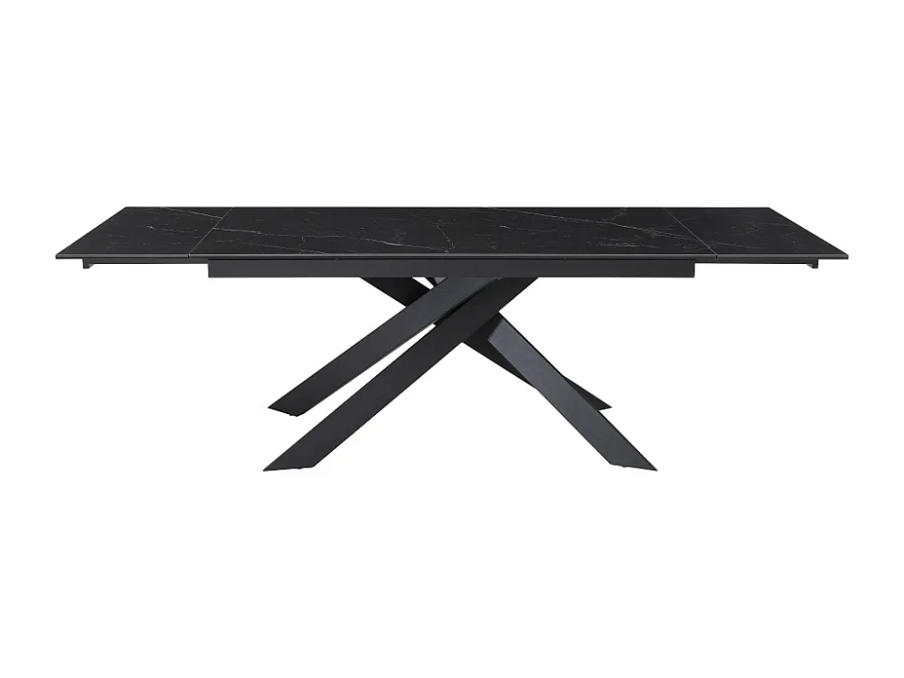Verlengbare eettafel - Keramiek, gehard glas en metaal - Zwart marmereffect - COREMA Maison Céphy