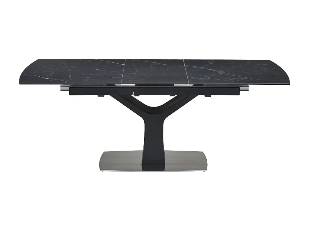 Verlengbare eettafel - Keramiek, gehard glas, metaal - Zwart marmereffect - COLBY Maison Céphy