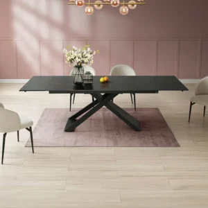 Verlengbare eettafel van keramiek en metaal - Zwart - XERENA van Pascal MORABITO Maison Céphy