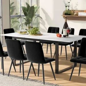 Multifunctionele uitschuifbare eettafel - industriële stijl - Wit ModernLuxe