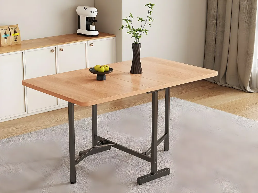 Opvouwbare MDF eettafel - 120 x 80 cm - geschikt voor 4 tot 6 personen - Naturel ModernLuxe