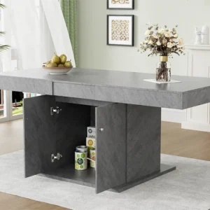 Uitschuifbare eettafel - met opbergruimte eronder - moderne stijl - Grijs ModernLuxe