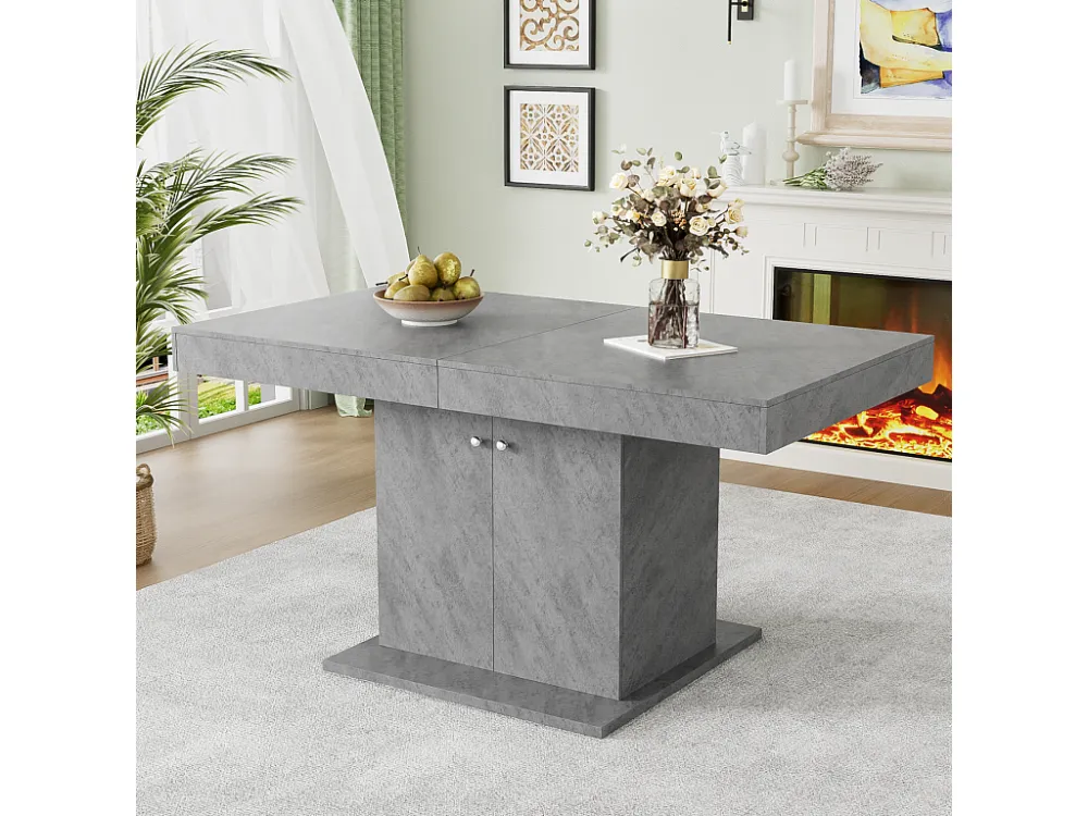 Uitschuifbare eettafel - met opbergruimte eronder - moderne stijl - Grijs ModernLuxe