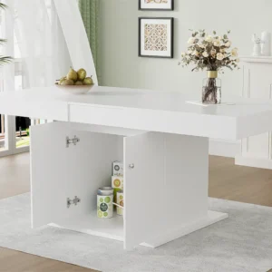 Uitschuifbare eettafel - met opbergruimte eronder - moderne stijl - Wit ModernLuxe