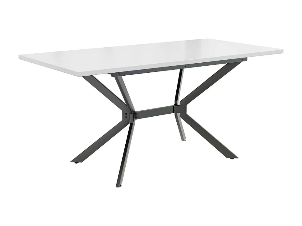 Uitschuifbare eettafel voor 4 tot 6 personen MDF en metaal - Wit & Zwart ModernLuxe