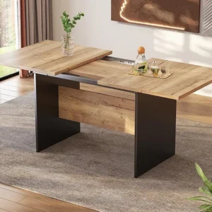Uitschuifbare eettafel voor 4 tot 6 personen - MDF - Bruin ModernLuxe