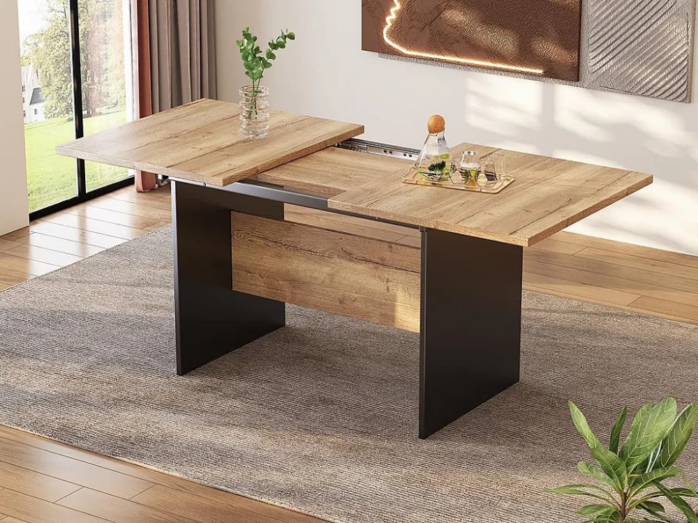 Uitschuifbare eettafel voor 4 tot 6 personen - MDF - Bruin ModernLuxe
