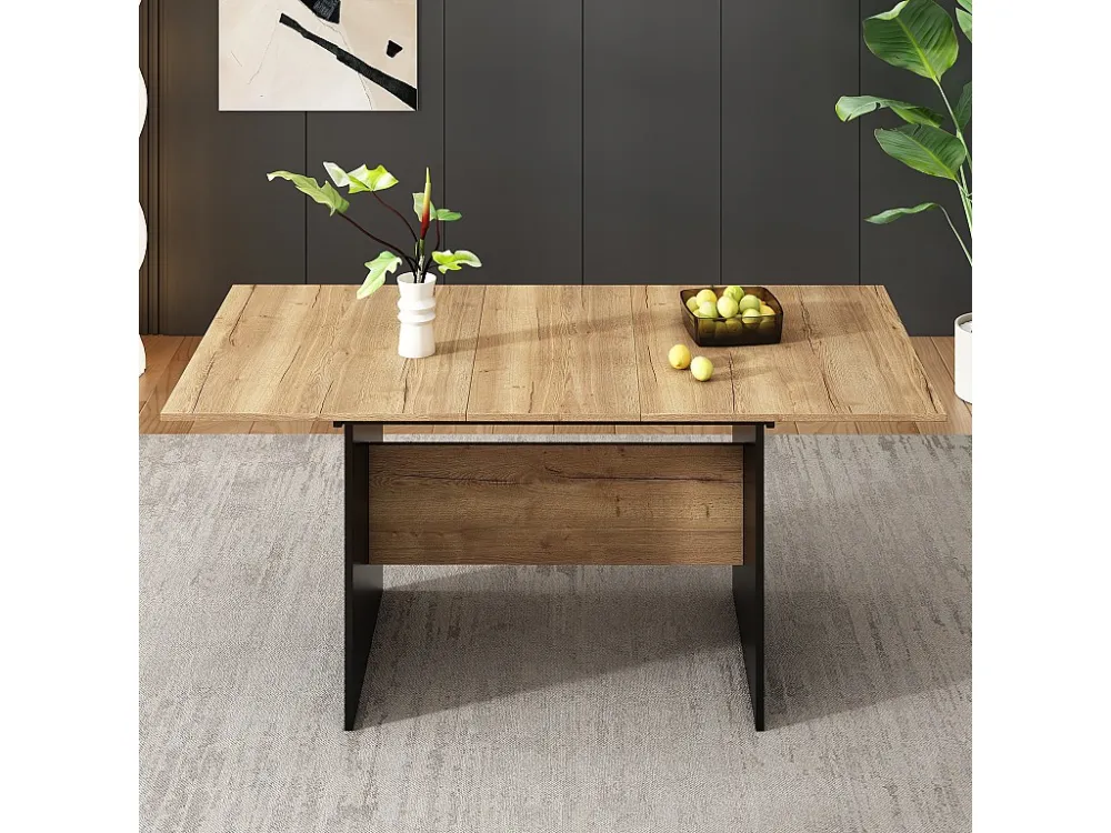 Uitschuifbare eettafel voor 4 tot 6 personen - MDF - Bruin ModernLuxe
