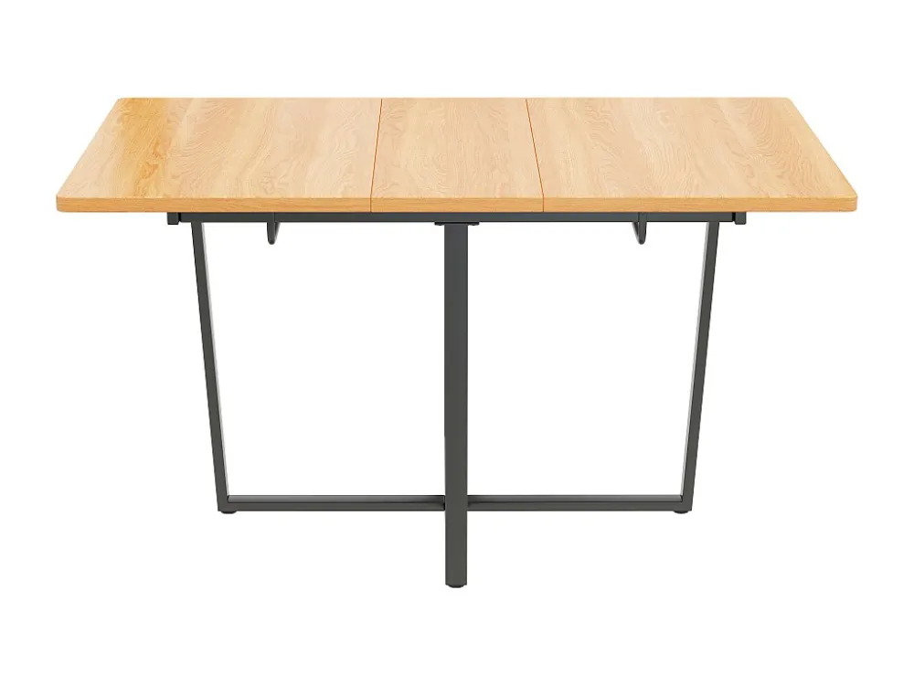 Uitschuifbare eettafel voor 4 tot 6 personen MDF en metaal - Naturel & Zwart ModernLuxe