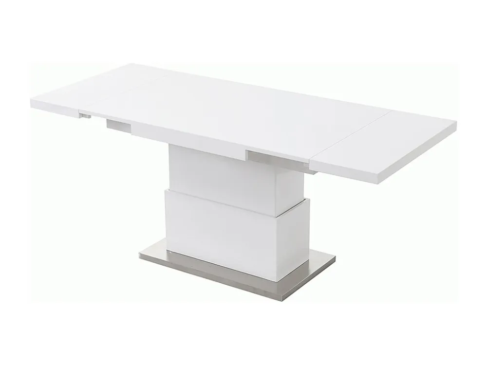 Salontafel 2 1: eettafel en salontafel. 4 tot 6 plaatsen. Gelakt mdf. Wit. LAURIA