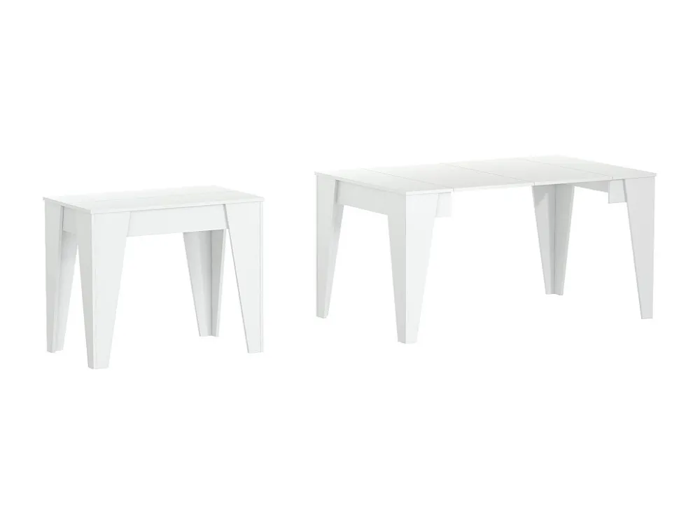 Tafel TM uitschuifbare eetkamerconsole met verlengbladen tot 146 cm, wit mat Skraut Home