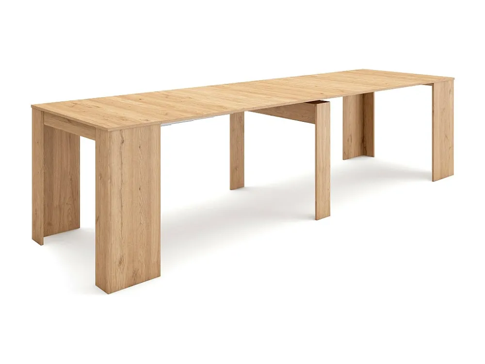 Uitschuifbare Consoletafel, 300, Voor 14 personen, Tafel, Eiken Skraut Home