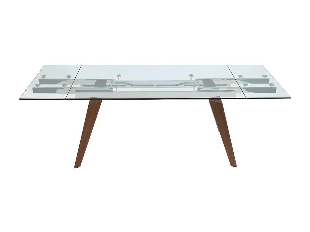 Uitrekbare eettafel van gehard glas en staal ALTAMIRA