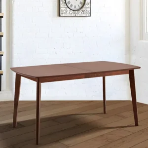 Uitschuifbare eettafel 6 tot 8 personen van mdf en massief beukenhout - Naturel - SILVIA